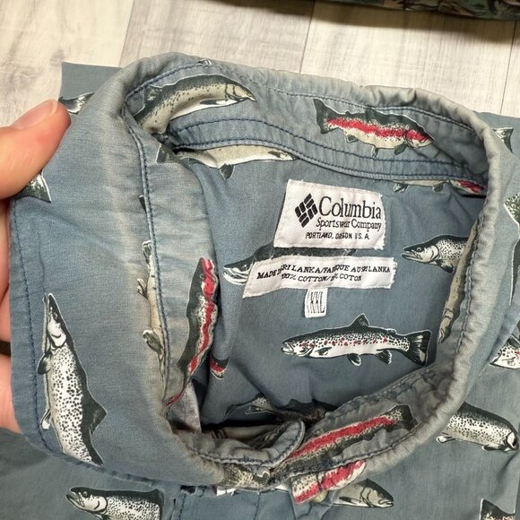 ✅ Mens XXL Columbia Short Sleeve Button-Up Shirt Lot Of 6 Fishing Designs Cotton - Picture 11 of 16